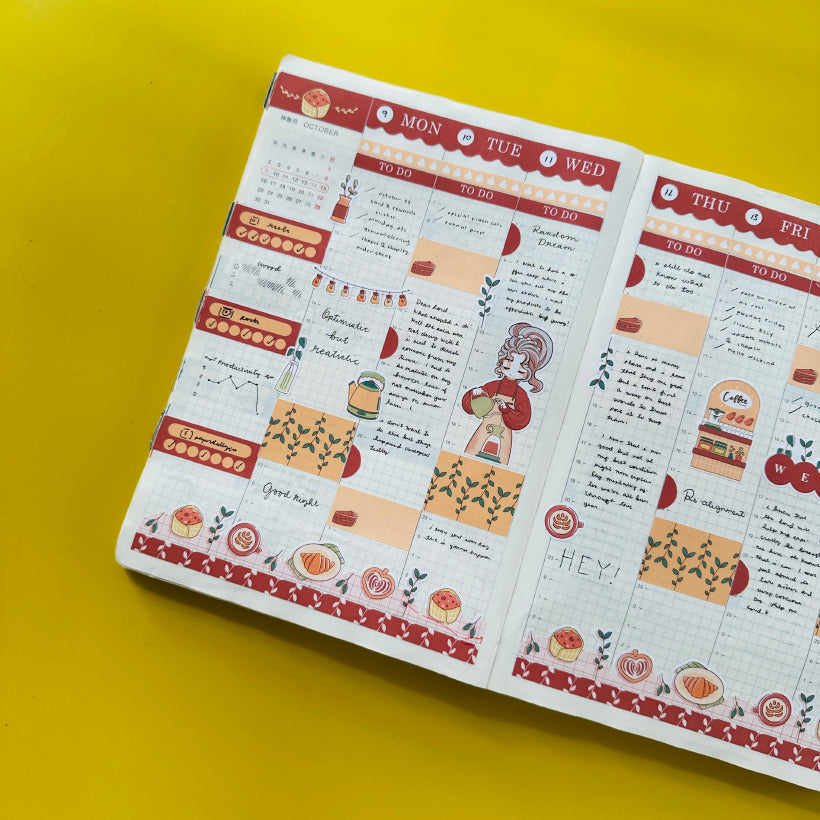 Coffee Shop | True Passion | Hobonichi Cousin Weekly Kit - hcwk027