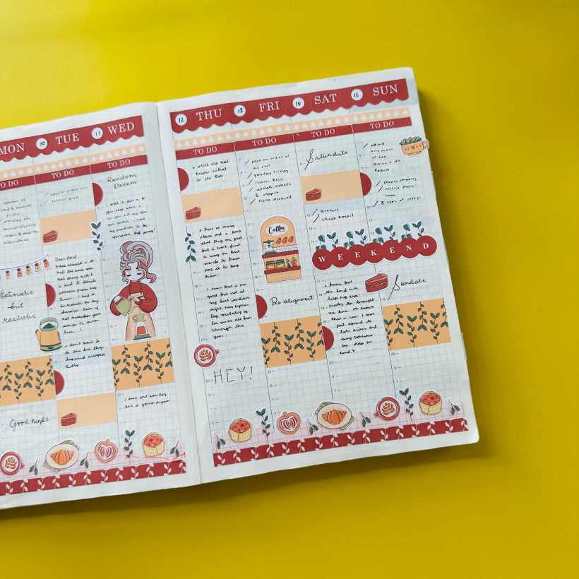 Coffee Shop | True Passion | Hobonichi Cousin Weekly Kit - hcwk027