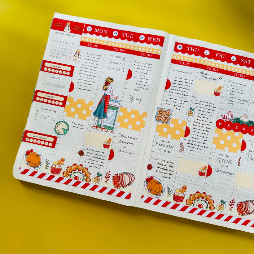 Bountiful | Joy to the Dolly World | Hobonichi Cousin Weekly Kit - hcwk036
