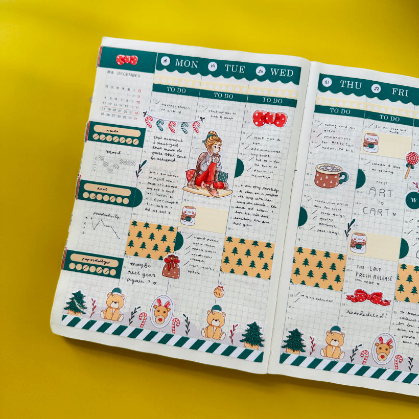 Blissful | Joy to the Dolly World | Hobonichi Cousin Weekly Kit - hcwk039