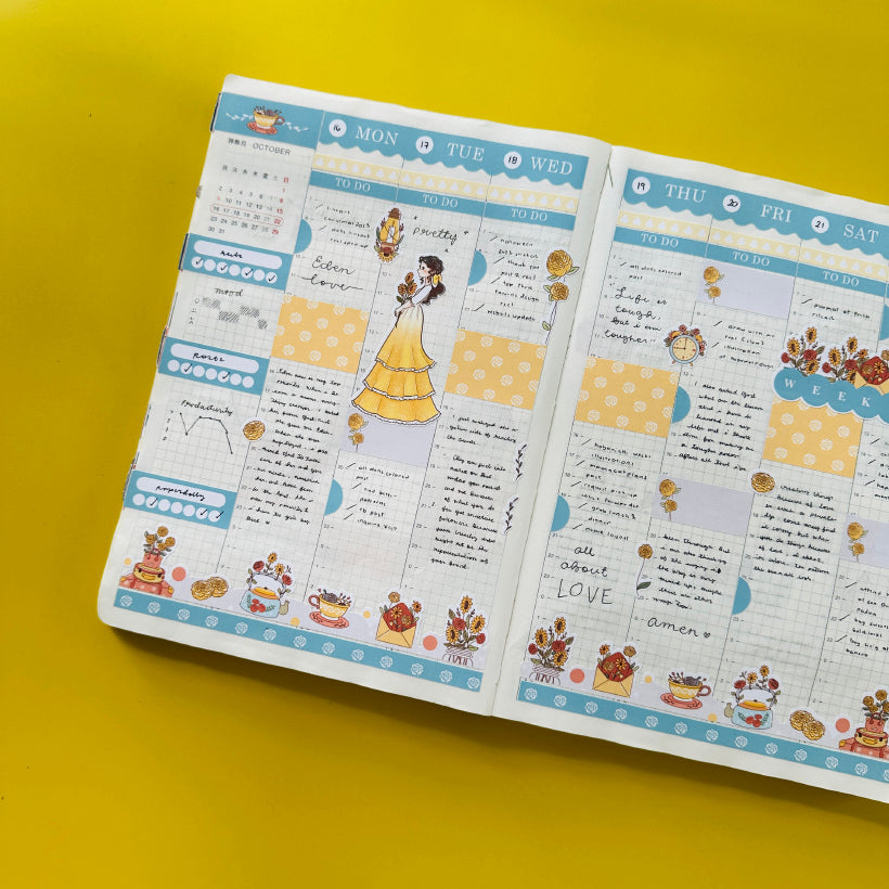 Vintage | Pretty Petal | Hobonichi Cousin Weekly Kit - hcwk043