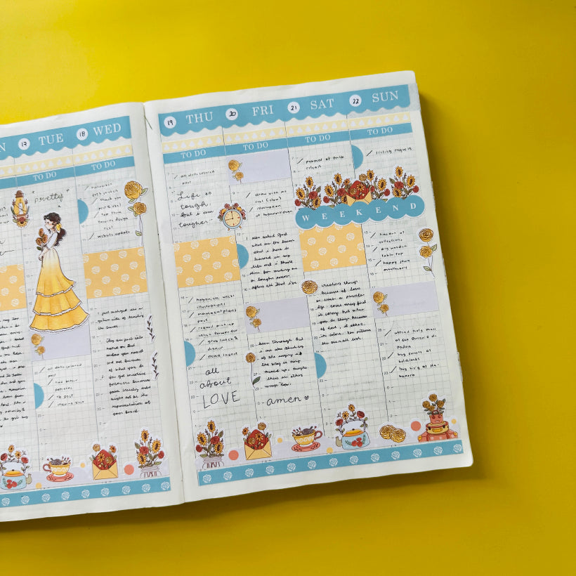 Vintage | Pretty Petal | Hobonichi Cousin Weekly Kit - hcwk043