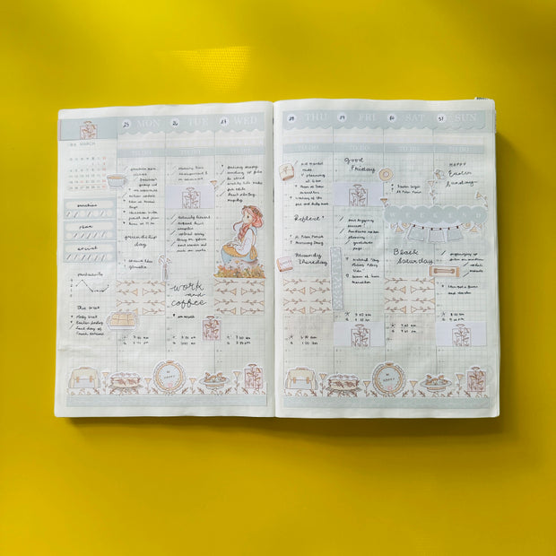 Happy | Spring Blossoming | Hobonichi Cousin Weekly Kit - hcwk070