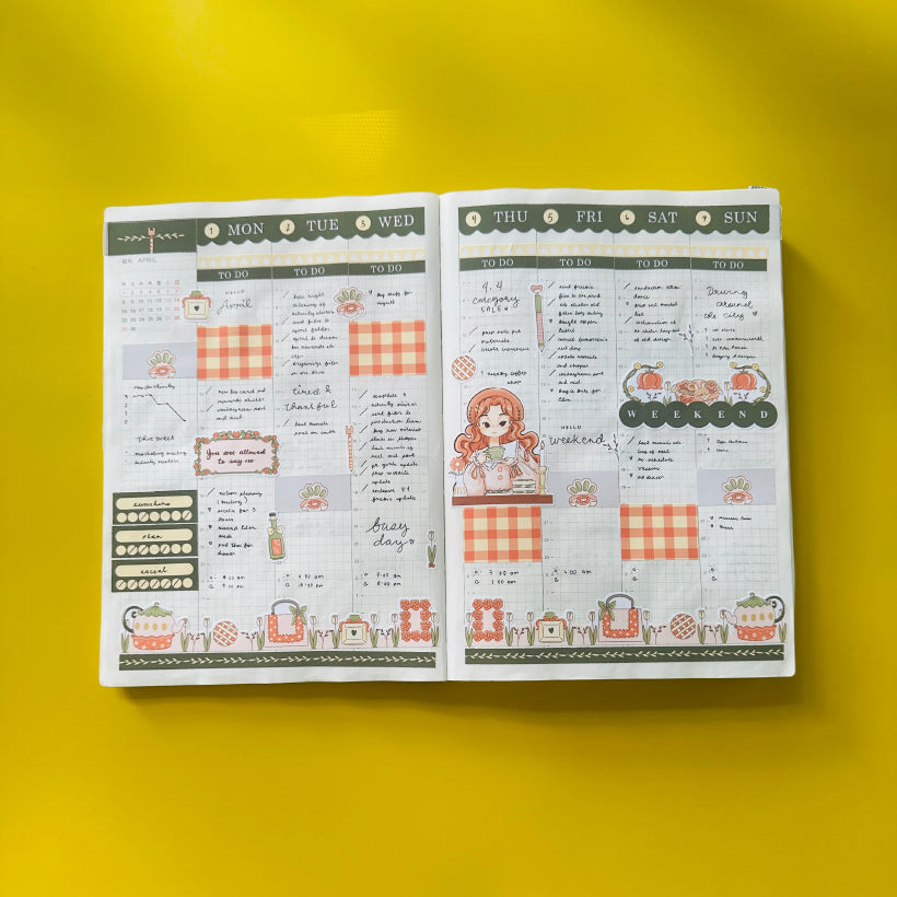 Tea Party | Alone Time | Hobonichi Cousin Weekly Kit - hcwk071