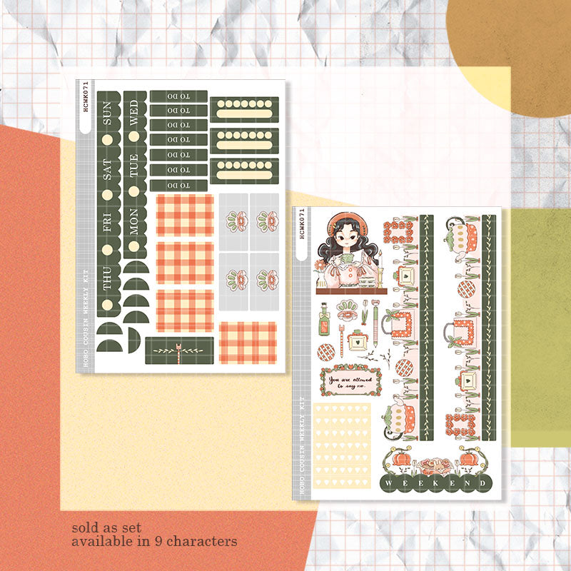 Tea Party | Alone Time | Hobonichi Cousin Weekly Kit - hcwk071