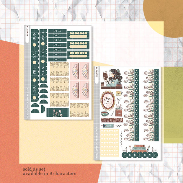 Bookworm | Alone Time | Hobonichi Cousin Weekly Kit - hcwk074