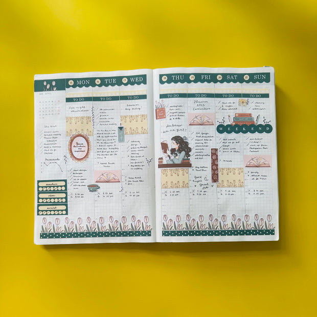 Bookworm | Alone Time | Hobonichi Cousin Weekly Kit - hcwk074