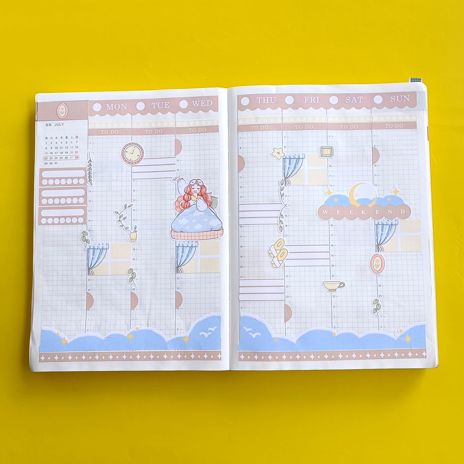 Peaceful | Sweet Dreams | Hobonichi Cousin Weekly Kit - hcwk086