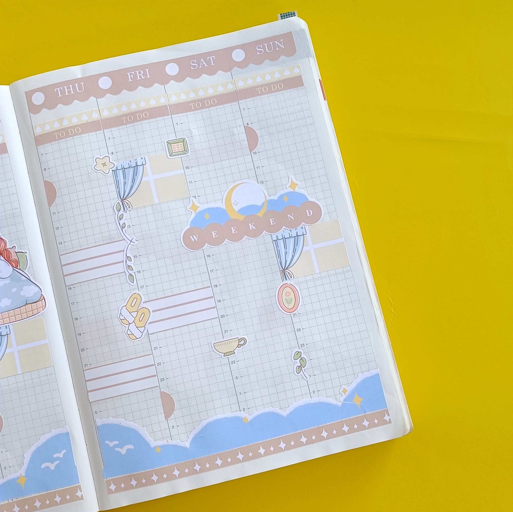 Peaceful | Sweet Dreams | Hobonichi Cousin Weekly Kit - hcwk086