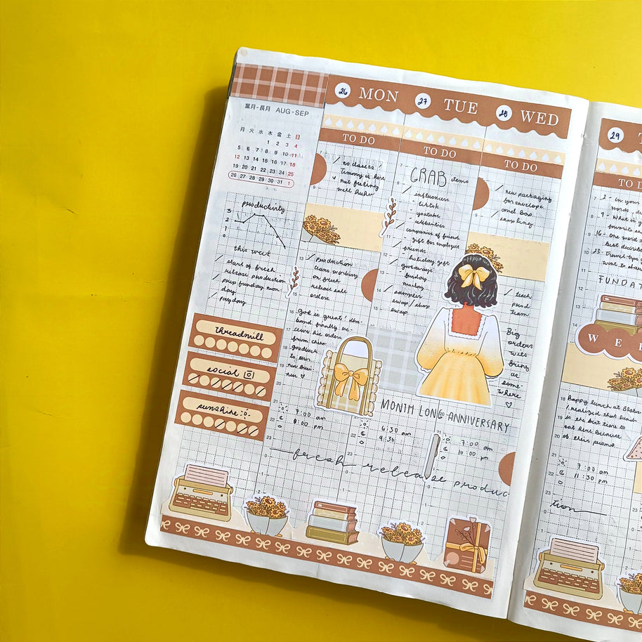 Library | Crowning Glory | Hobonichi Cousin Weekly Kit - hcwk093
