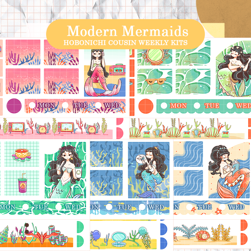 Bookish | The Modern Mermaids | Hobonichi Cousin Weekly Kit | hcwk004