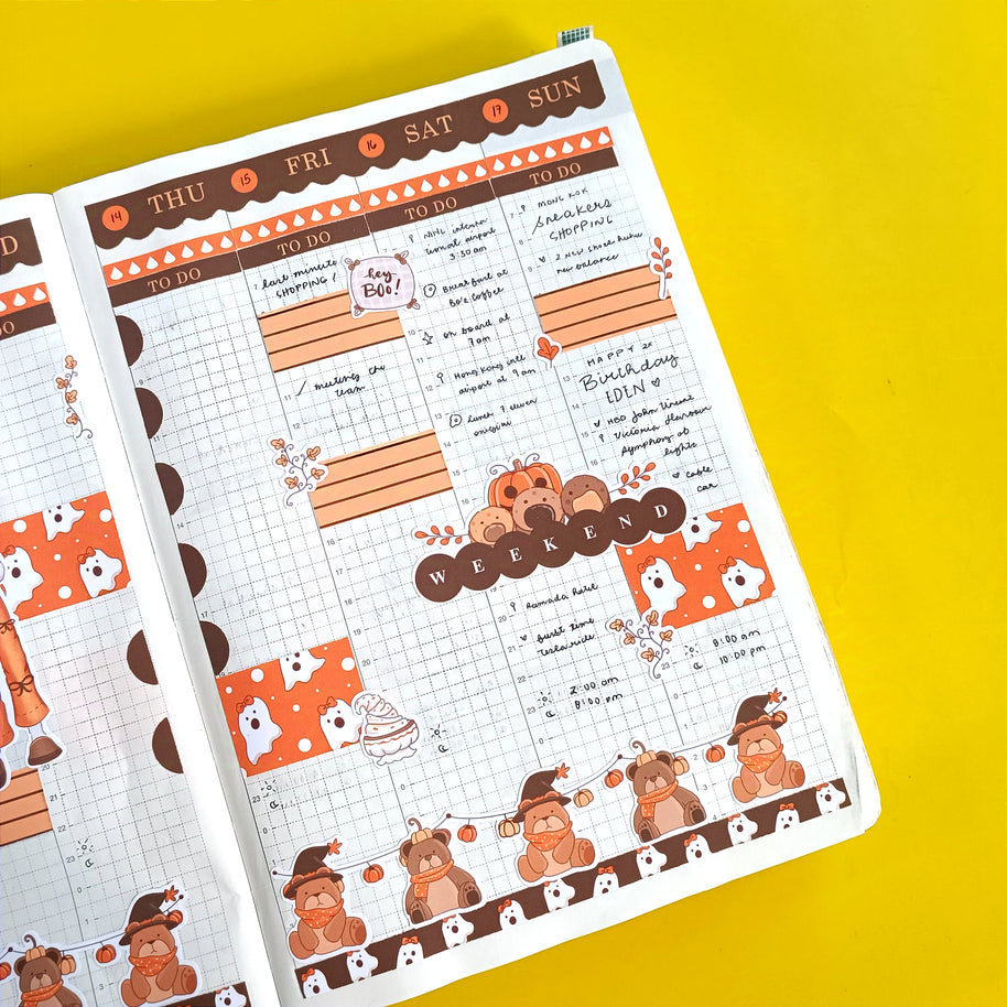 Bear | Fluffy Tails | Hobonichi Cousin Weekly Kit - hcwk102