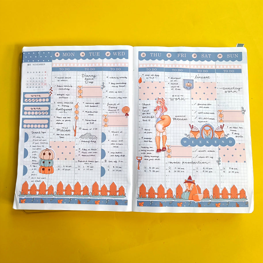 Fox | Fluffy Tails | Hobonichi Cousin Weekly Kit - hcwk103