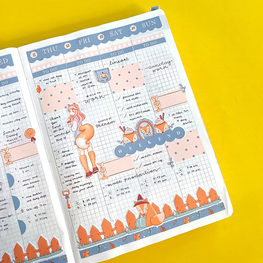 Fox | Fluffy Tails | Hobonichi Cousin Weekly Kit - hcwk103