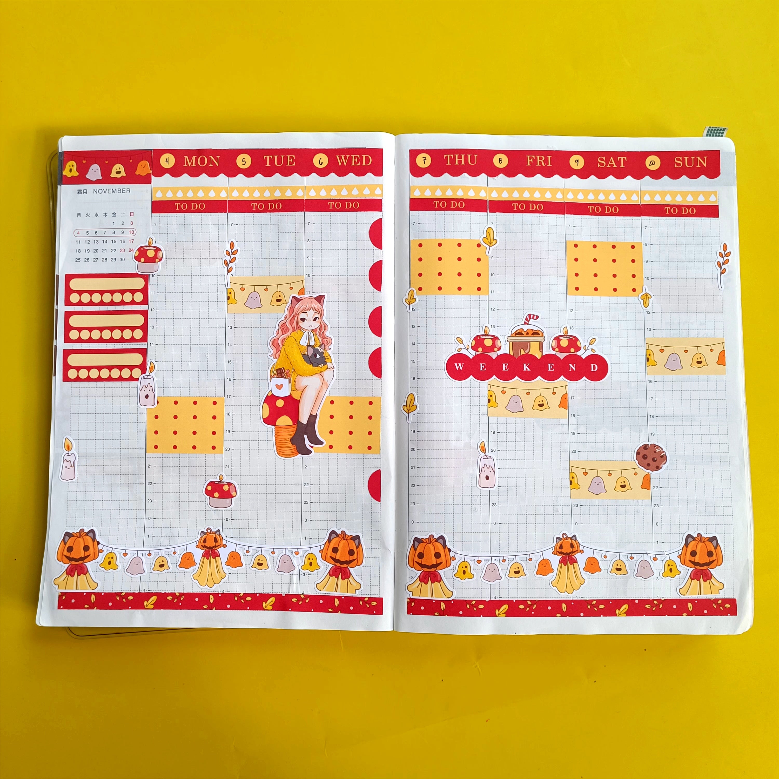 Cat | Fluffy Tails | Hobonichi Cousin Weekly Kit - hcwk105