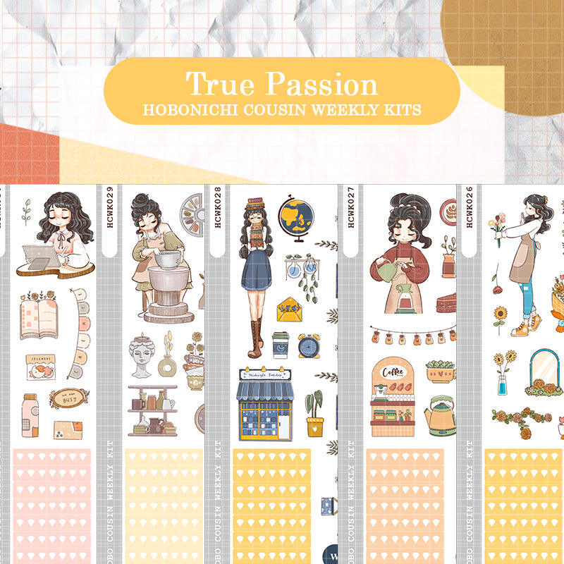 Sticker Shop | True Passion |  Hobonichi Cousin Weekly Kit - hcwk030