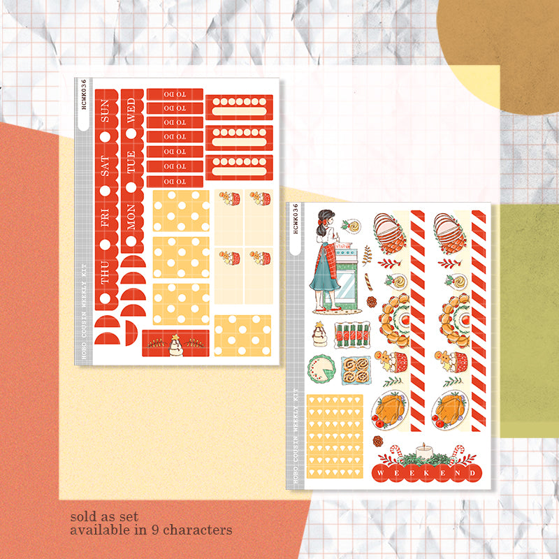 Bountiful | Joy to the Dolly World | Hobonichi Cousin Weekly Kit - hcwk036