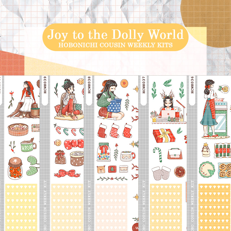 Blissful | Joy to the Dolly World | Hobonichi Cousin Weekly Kit - hcwk039