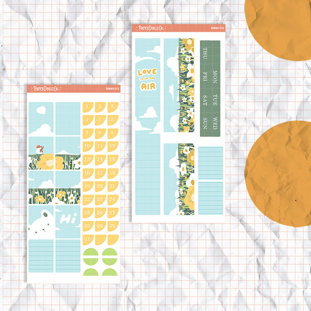 Flower | Hobonichi Weeks Monthly Stickers ( set of 2 ) | hwm002