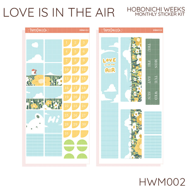 Love is in the Air | Hobonichi Weeks Monthly Kit Sticker - HWM002