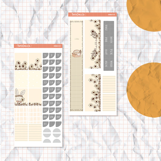 Minimalist Hobonichi Weeks Monthly Stickers ( set of 2 ) -hwm009