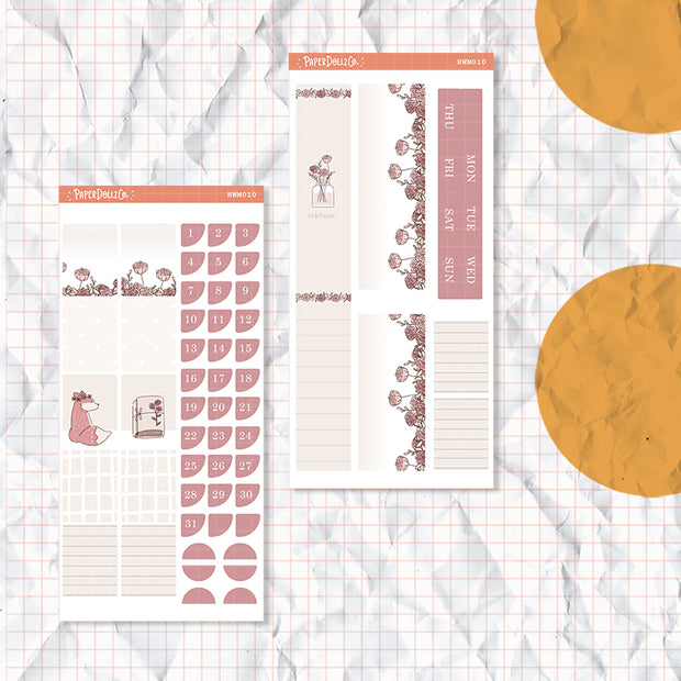 Minimalist Hobonichi Weeks Monthly Stickers ( set of 2 ) -hwm010