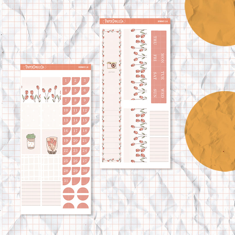 Minimalist Hobonichi Weeks Monthly Stickers ( set of 2 ) -hwm014