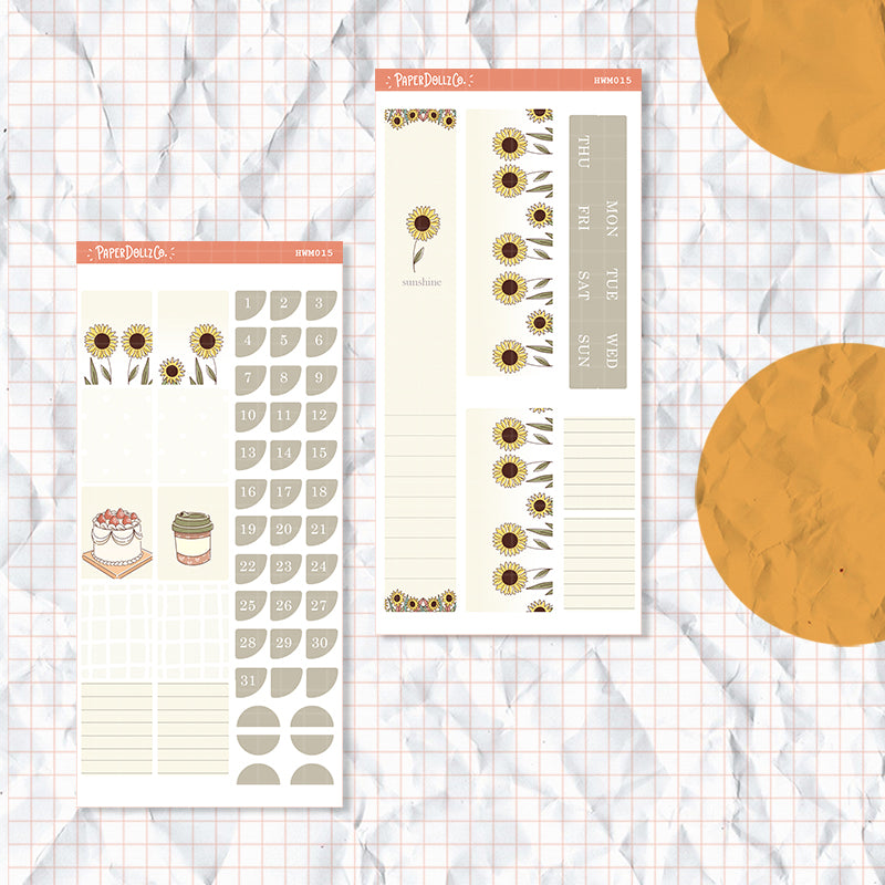 Minimalist Hobonichi Weeks Monthly Stickers ( set of 2 ) -hwm015