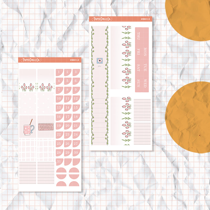 Minimalist Hobonichi Weeks Monthly Stickers ( set of 2 ) -hwm016