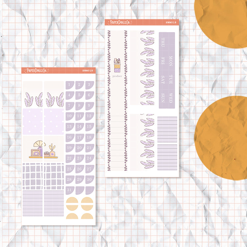 Minimalist Hobonichi Weeks Monthly Stickers ( set of 2 ) -hwm018