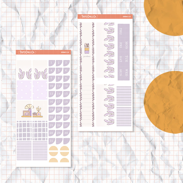 Minimalist Hobonichi Weeks Monthly Stickers ( set of 2 ) -hwm018