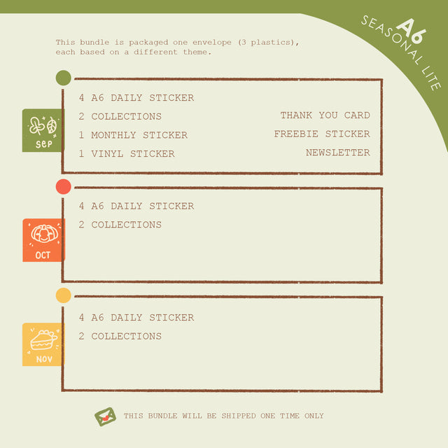 Seasonal Lite | A6 | Dear Dolly Snail Mail Subscription