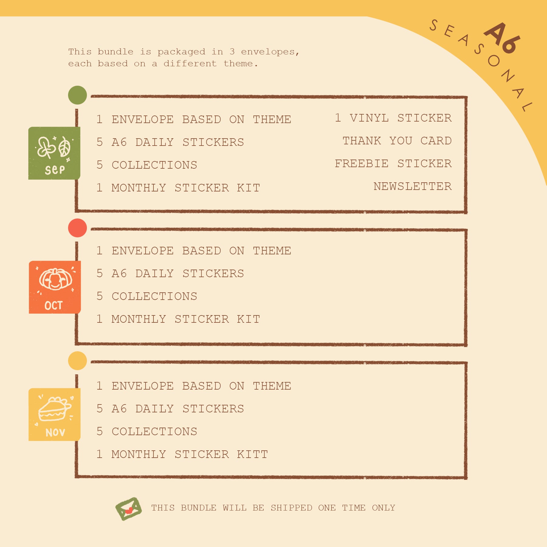 Seasonal | A6 | Dear Dolly Snail Mail Subscription
