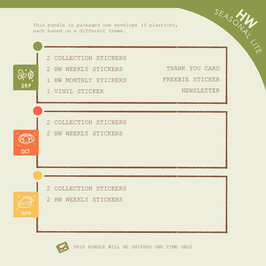 Seasonal Lite | Weeks | Dear Dolly Snail Mail Subscription