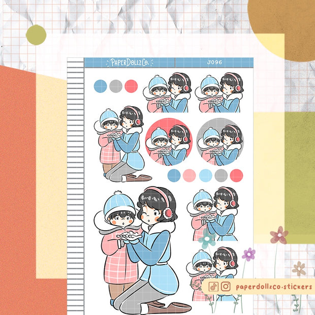 Mother and Son Snow | Just Dolls Stickers | J096