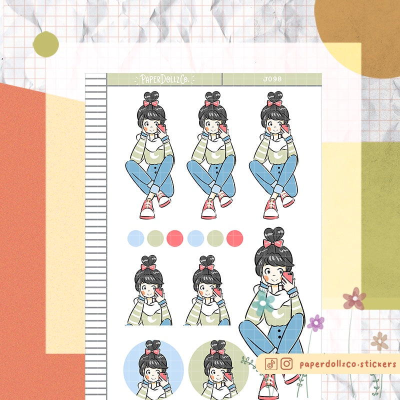 Selfie Addict | Time to Unwind | Just Dolls Stickers | J098