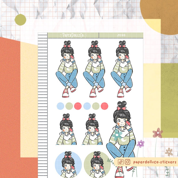Selfie Addict | Time to Unwind | Just Dolls Stickers | J098