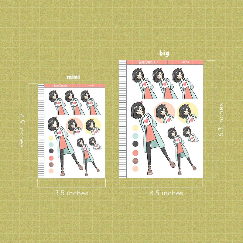 Travel Girl | Just Dolls Stickers | J100