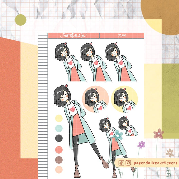 Travel Girl | Just Dolls Stickers | J100