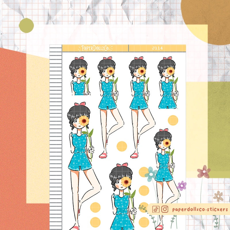 Sunflower | Flower Pop | Just Dolls Stickers | J114