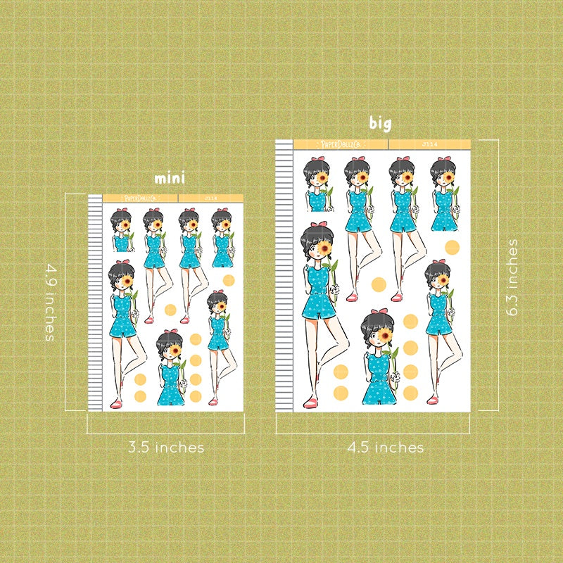 Sunflower | Flower Pop | Just Dolls Stickers | J114