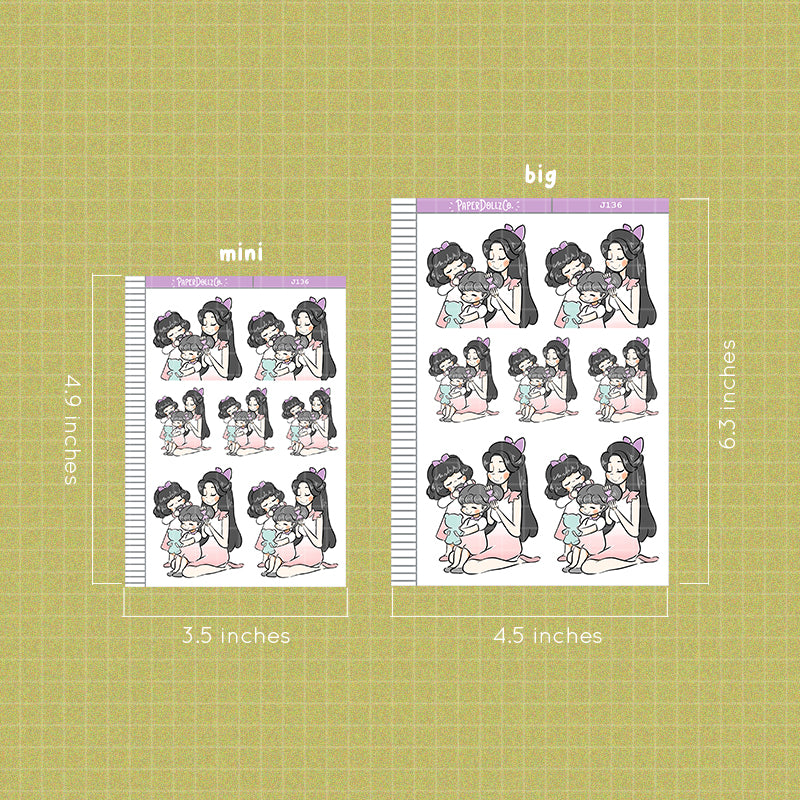 Mother and Daughters | Just Dolls Stickers | J136