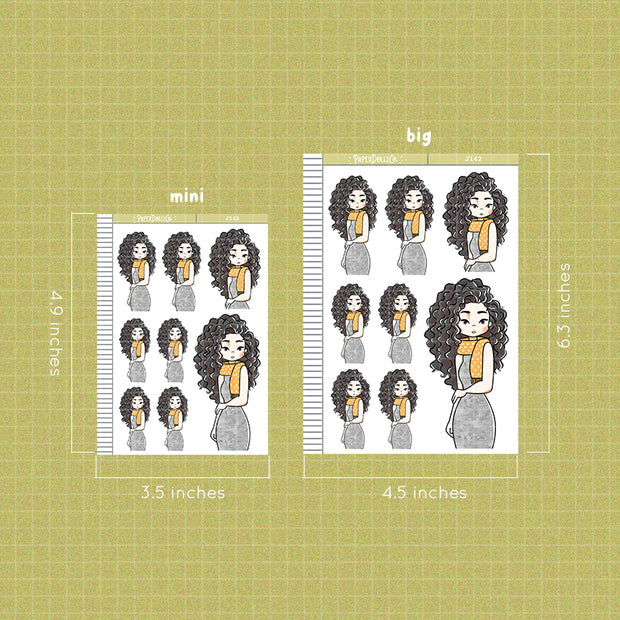Yellow Scarf | Just Dolls Stickers | J142