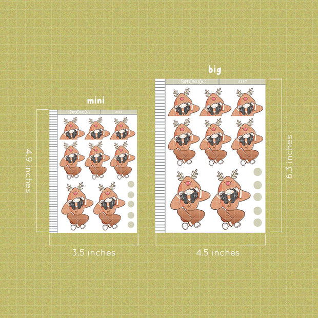 Reindeer Onesie | Just Dolls Stickers | J147