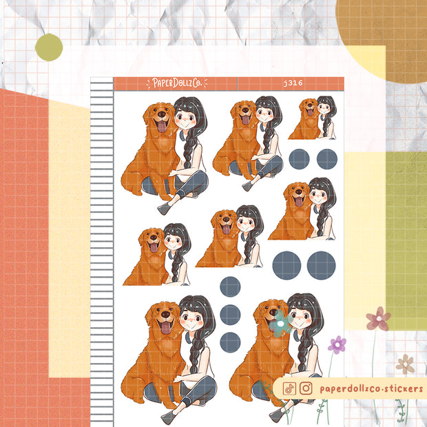 Golden Retriever  | Fur In Love | Just Dolls Sticker | J316