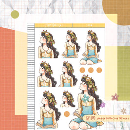 Retro | The Pretty Petal | Just Dolls Stickers | J354