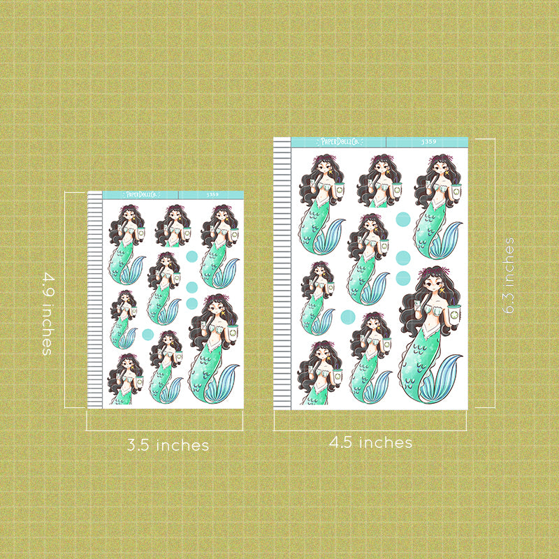 Coffeeholic | The Modern Mermaids | Just Dolls Stickers | J359