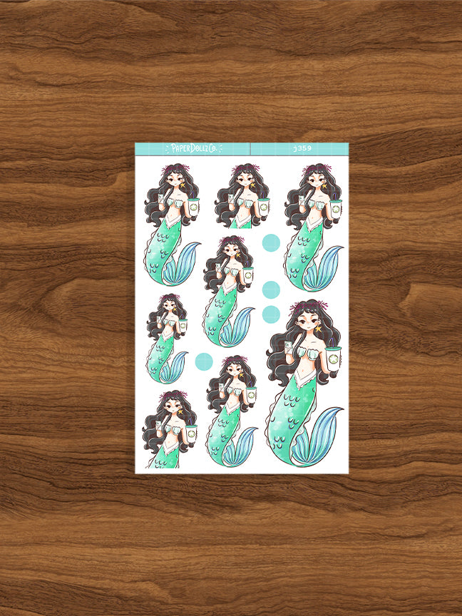 Coffeeholic | The Modern Mermaids | Just Dolls Stickers | J359