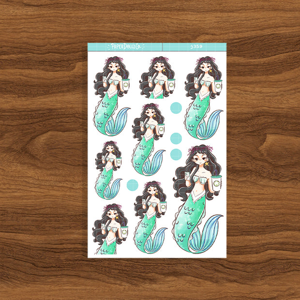 Coffeeholic | The Modern Mermaids | Just Dolls Stickers | J359
