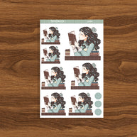 Bookworm | Alone Time | Just Dolls Stickers | J408